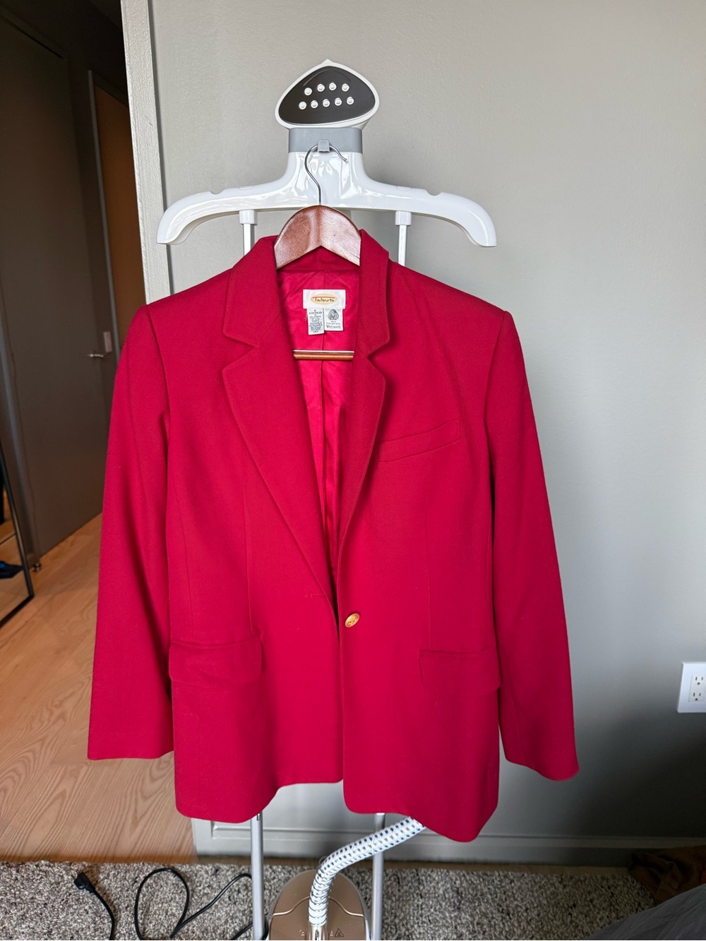 Talbots Vibrant Red Gold-Button Blazer